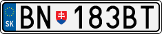 License plate of Slovakia, Cars