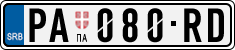 License plate of Serbia, Cars