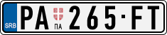 License plate of Serbia, Cars