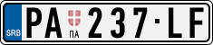 License plate of Serbia, Cars