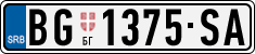 License plate of Serbia, Cars