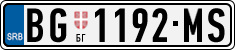 License plate of Serbia, Cars