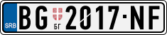 License plate of Serbia, Cars