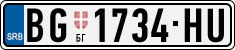 License plate of Serbia, Cars