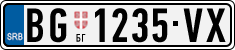 License plate of Serbia, Cars