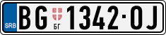 License plate of Serbia, Cars