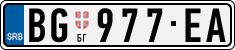 License plate of Serbia, Cars