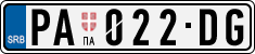 License plate of Serbia, Cars
