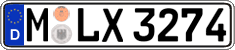 German license plate, Regular plates