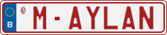 License plate of Belgium, Vanity Plates (2014)