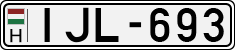 license plates of Hungary, Cars (1990)