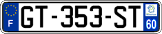 French license plate, SIV (ordinary)