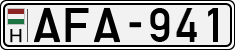 license plates of Hungary, Cars (1990)