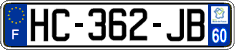 French license plate, SIV (ordinary)