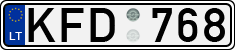 License plate of Lithuania, Cars