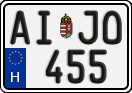 license plates of Hungary, Regular plates (2022)