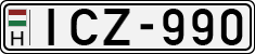 license plates of Hungary, Cars (1990)