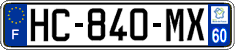 French license plate, SIV (ordinary)