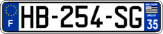 French license plate, SIV (ordinary)