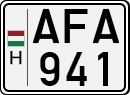 license plates of Hungary, Cars (1990)