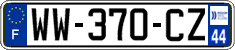 French license plate, SIV (temporary)