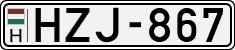 license plates of Hungary, Cars (1990)
