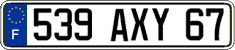 French license plate, FNI