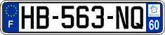 French license plate, SIV (ordinary)