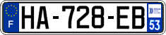 French license plate, SIV (ordinary)