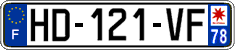 French license plate, SIV (ordinary)