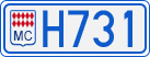 License plate of Monaco, Cars