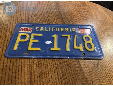 PE 1748, License plate without vehicle