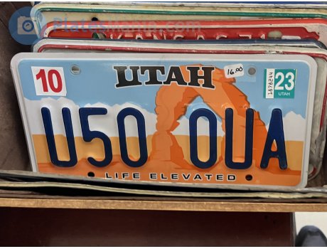 U50 0UA, License plate without vehicle