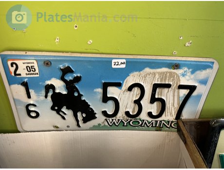 16 5357, License plate without vehicle
