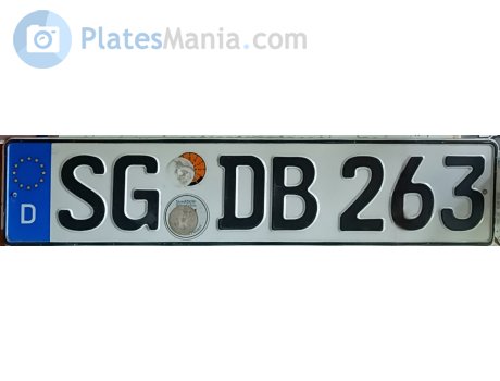 SG DB 263, License plate without vehicle