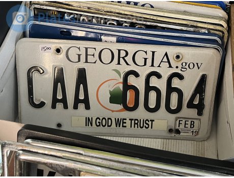 CAA 6664, License plate without vehicle