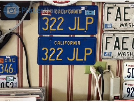 322 JLP, License plate without vehicle