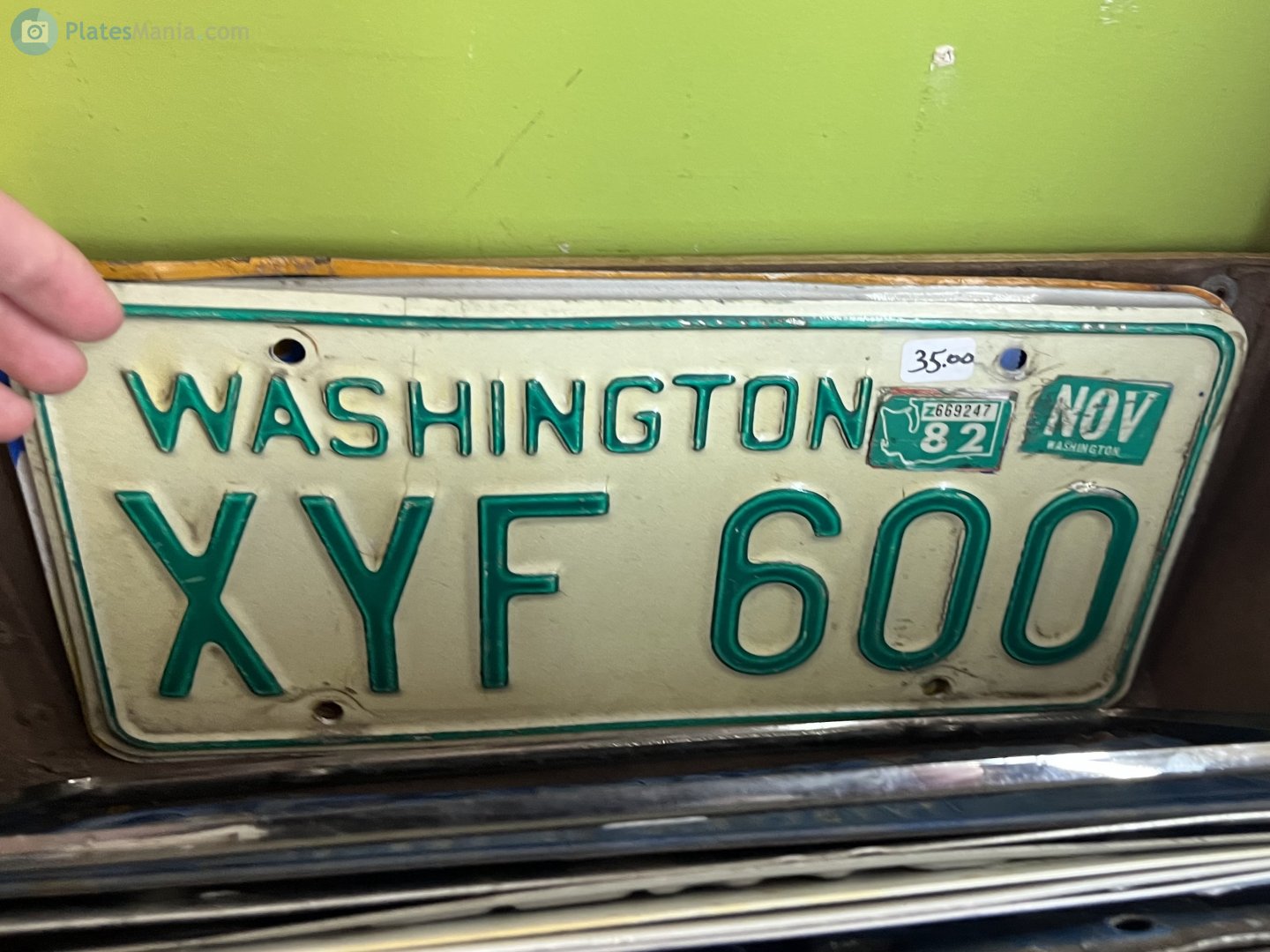 XYF 600, License plate without vehicle 