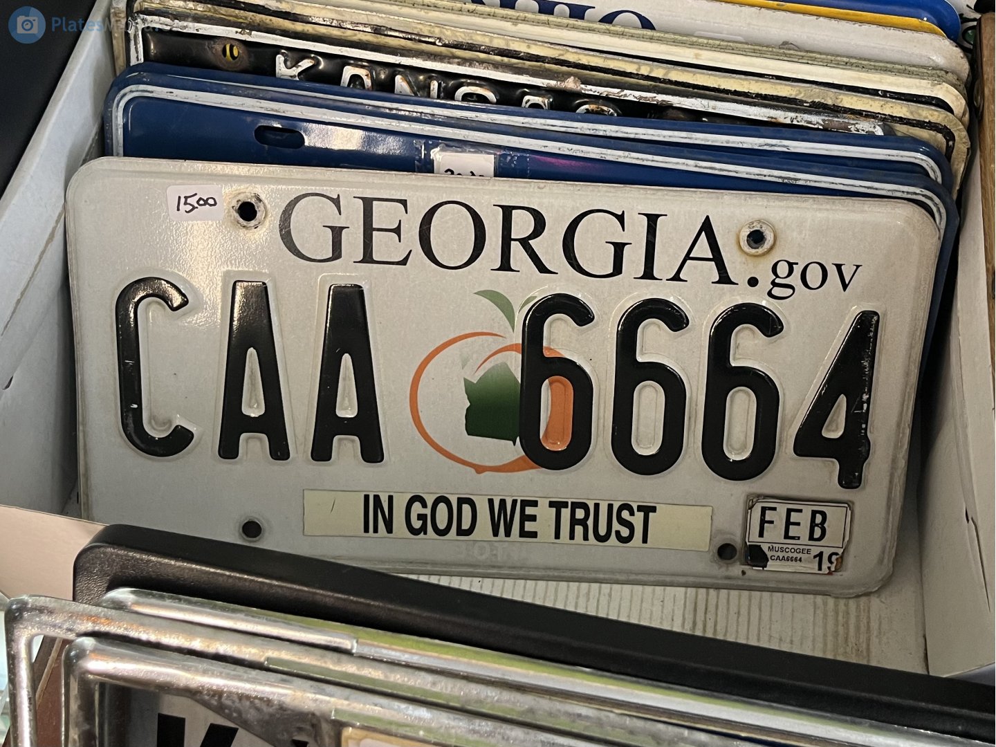 CAA 6664, License plate without vehicle 