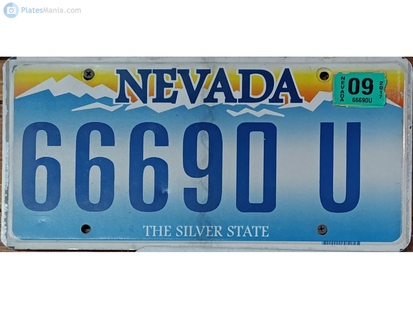 66690 U, License plate without vehicle 