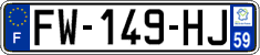 French license plate, SIV (ordinary)