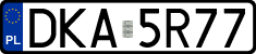 License plates of Poland, Regular car plates