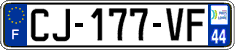 French license plate, SIV (ordinary)