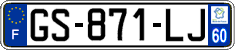 French license plate, SIV (ordinary)