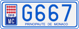 License plate of Monaco, Cars