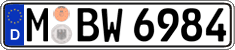 German license plate, Regular plates