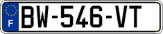 French license plate, SIV (ordinary)