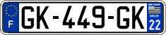 French license plate, SIV (ordinary)