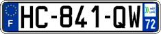 French license plate, SIV (ordinary)