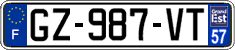 French license plate, SIV (ordinary)